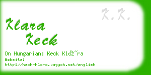 klara keck business card